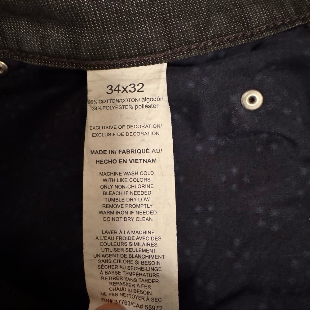 Perry Ellis Men’s Sz 34x32 Black Slim Fit Denim Dark Wash Casual - Picture 5 of 9